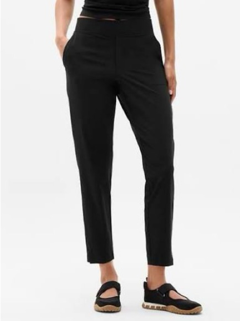 Athleta Brooklyn Ankle Pants Black Size 16 Stretch Travel Work